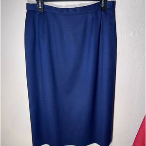 Pencil Skirt by Pendleton 100% Pure New Wool Wool Mark vintage Sz 10 Bright Navy